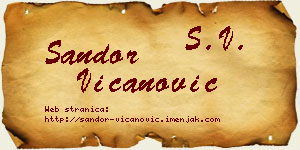 Šandor Vicanović vizit kartica